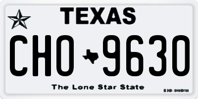 TX license plate CHO9630