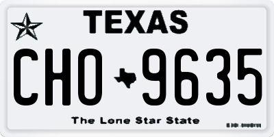 TX license plate CHO9635