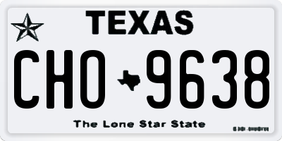TX license plate CHO9638