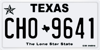 TX license plate CHO9641