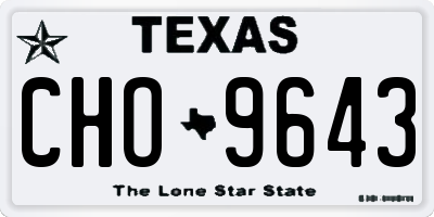 TX license plate CHO9643