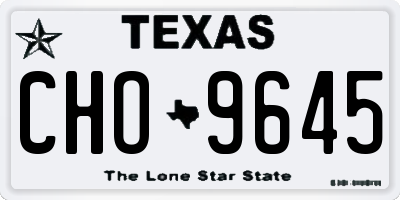 TX license plate CHO9645