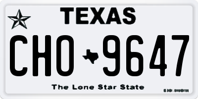 TX license plate CHO9647