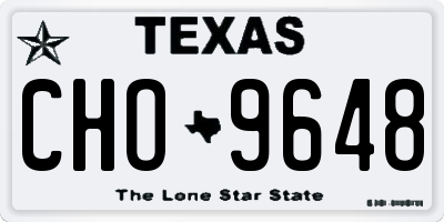 TX license plate CHO9648
