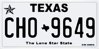 TX license plate CHO9649