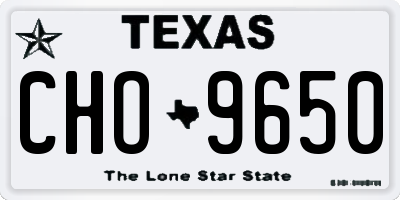 TX license plate CHO9650