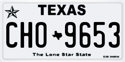 TX license plate CHO9653