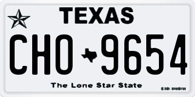 TX license plate CHO9654