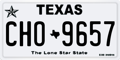 TX license plate CHO9657