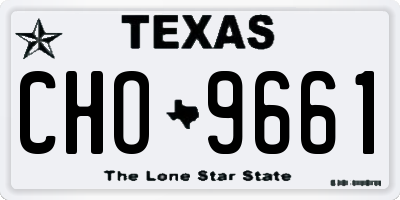 TX license plate CHO9661