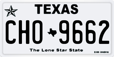 TX license plate CHO9662