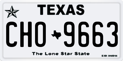 TX license plate CHO9663