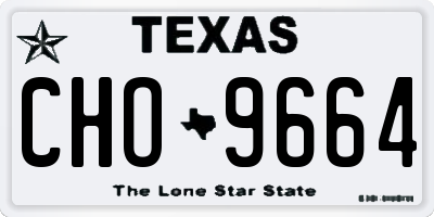 TX license plate CHO9664