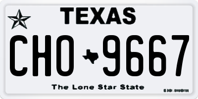 TX license plate CHO9667