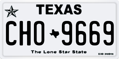 TX license plate CHO9669