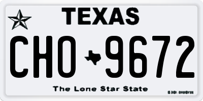 TX license plate CHO9672