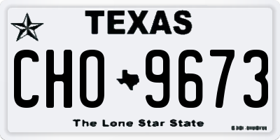 TX license plate CHO9673