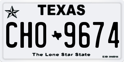 TX license plate CHO9674