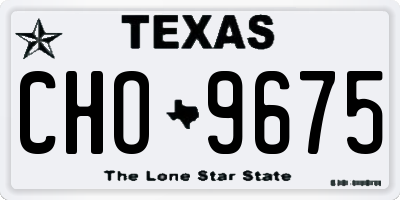 TX license plate CHO9675