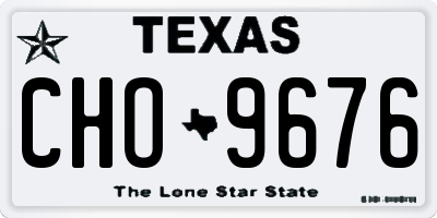 TX license plate CHO9676