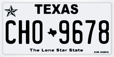 TX license plate CHO9678
