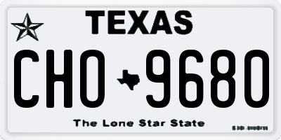 TX license plate CHO9680