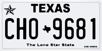 TX license plate CHO9681