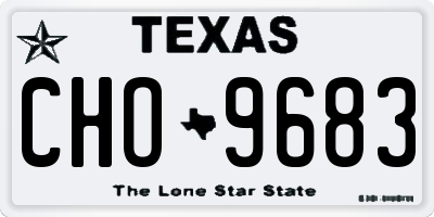 TX license plate CHO9683