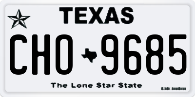 TX license plate CHO9685