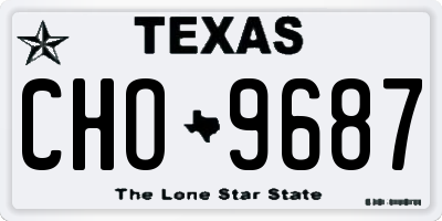 TX license plate CHO9687