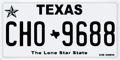 TX license plate CHO9688