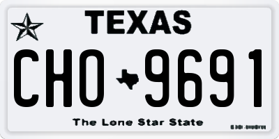 TX license plate CHO9691