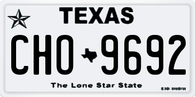 TX license plate CHO9692