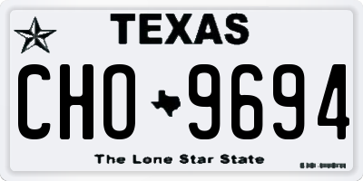 TX license plate CHO9694