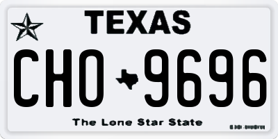 TX license plate CHO9696