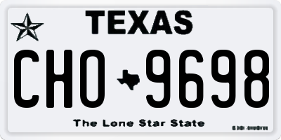 TX license plate CHO9698