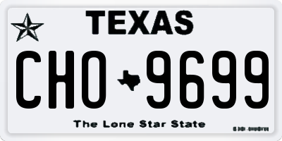 TX license plate CHO9699
