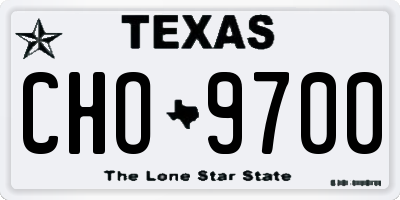 TX license plate CHO9700