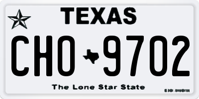 TX license plate CHO9702