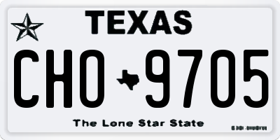 TX license plate CHO9705