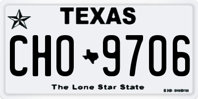 TX license plate CHO9706