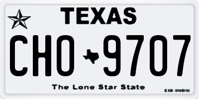 TX license plate CHO9707