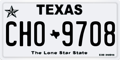 TX license plate CHO9708