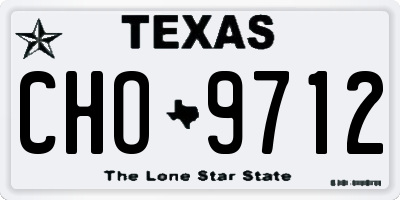 TX license plate CHO9712