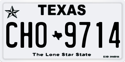 TX license plate CHO9714