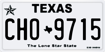 TX license plate CHO9715