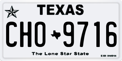 TX license plate CHO9716