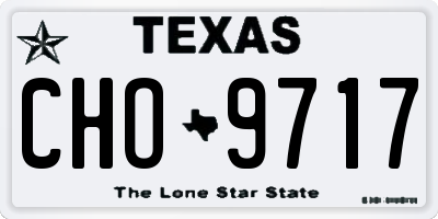 TX license plate CHO9717