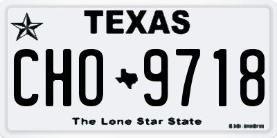 TX license plate CHO9718