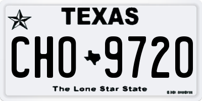 TX license plate CHO9720